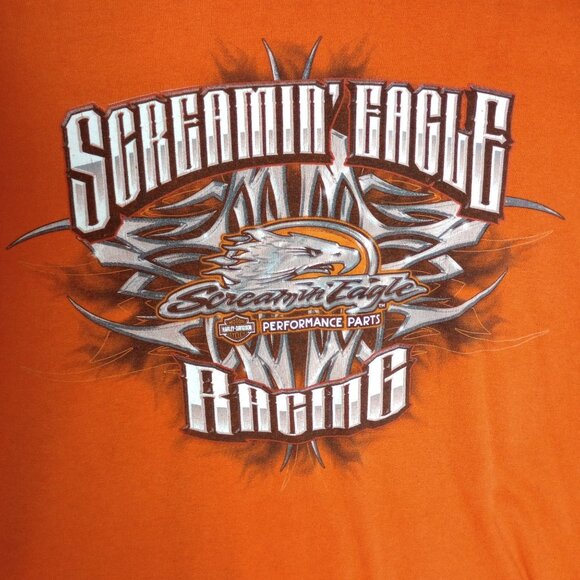 Harley-Davidson Shirt Screamin Eagle Racing Long Sleeve Orange Tee 3XL - Picture 4 of 5